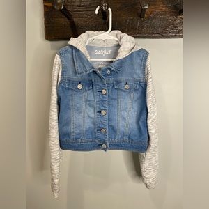 Cat & Jack Cropped Cat Hoodie Denim Jacket